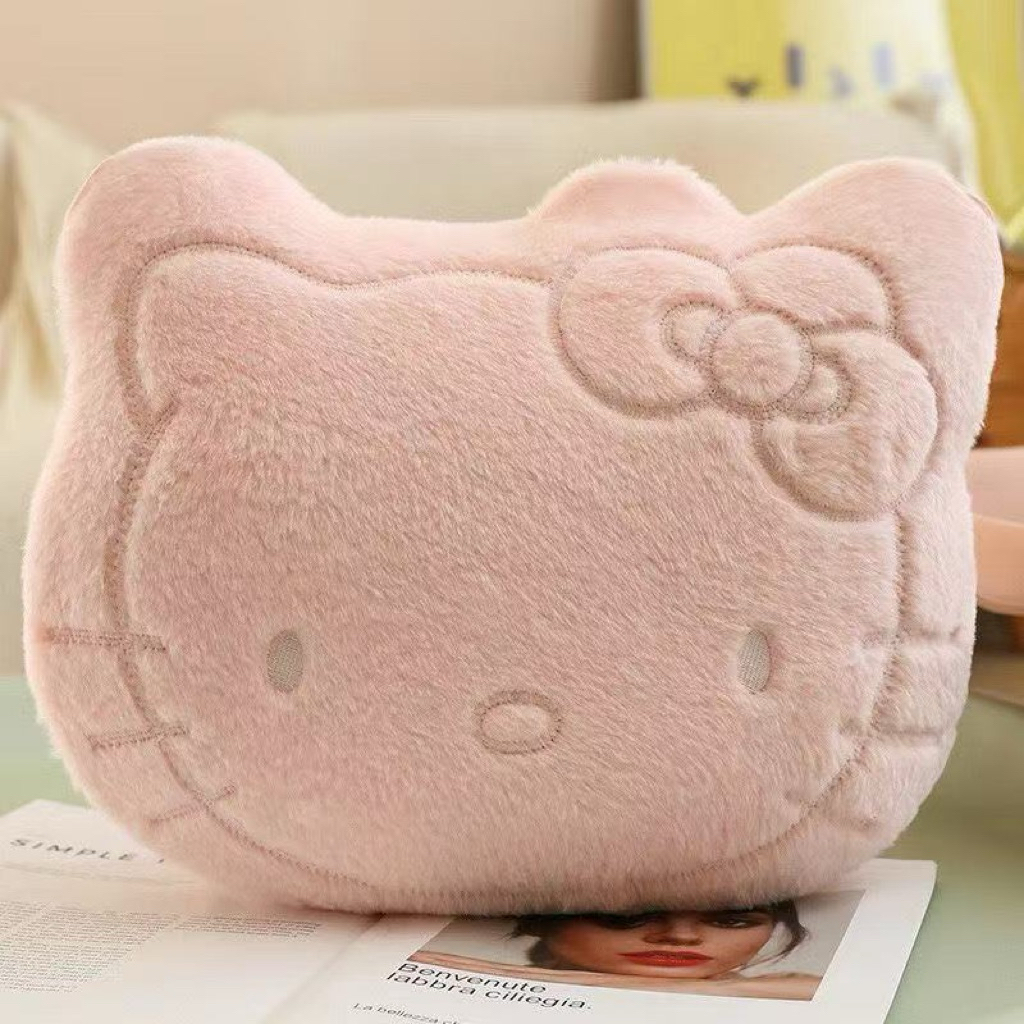 Gấu Thú Bông Gối Kê Cổ Tựa Lưng Mèo Hello Kitty Trắng Hồng Quà Tặng Độc Đáo Lông Siêu Mềm Mịn Siêu Dễ Thương Gối Ôm Ngủ