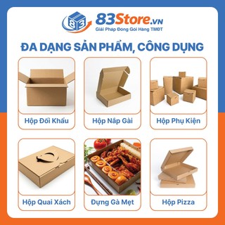 Combo 50 Hộp 3 Lớp Sóng C - Thùng Carton 83Store Đóng Hàng Cứng Cáp, Mỹ Phẩm, Phụ Kiện