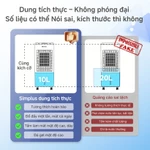 Simplus Quạt làm mát hơi nước 10L Bình nước dung tích lớn 10L Làm mát bằng đá gel Động cơ hiệu suất cao LFSH007 — ảnh 2
