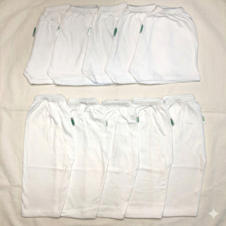 [Combo 10 cái] Quần trắng chất cotton mỏng mát cho bé (sơ sinh - 15kg) (5 ngắn - 5 dài)