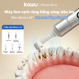 kawu Máy làm sạch răng bằng sóng siêu âm sạc lại được đầu silicon y tế máy cạo vôi răng tại nhà