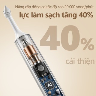 kawu Máy làm sạch răng bằng sóng siêu âm sạc lại được đầu silicon y tế máy cạo vôi răng tại nhà