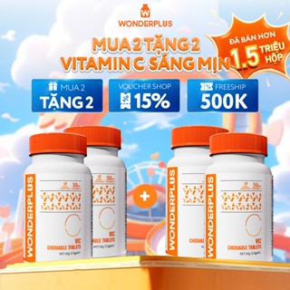 [Mua 2 Tặng 2] Viên Nhai Bổ Sung Vitamin C Wonderplus Hương Cam Giúp Làn Da Rạng Rỡ Tăng Cường Đề Kháng Hộp 60 Viên