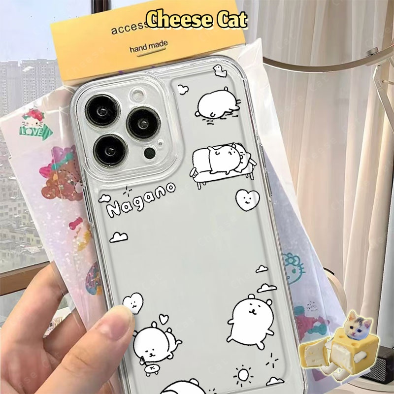 Cho Nagano Ốp lưng hình gấu trắng cho iPhone 13 12 11 14 15 16 17 Pro Max Xs XR 7 8 Plus SE bảo vệ ống kính