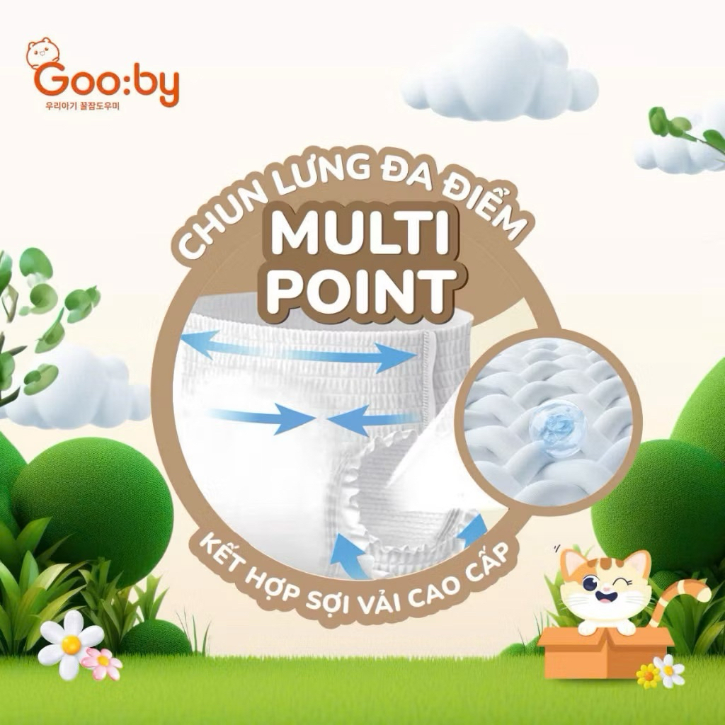[ Không Quà ] Tã/bỉm dán quần Gooby mềm mại, an toàn, siêu thấm hút cho bé hàng chính hãng
