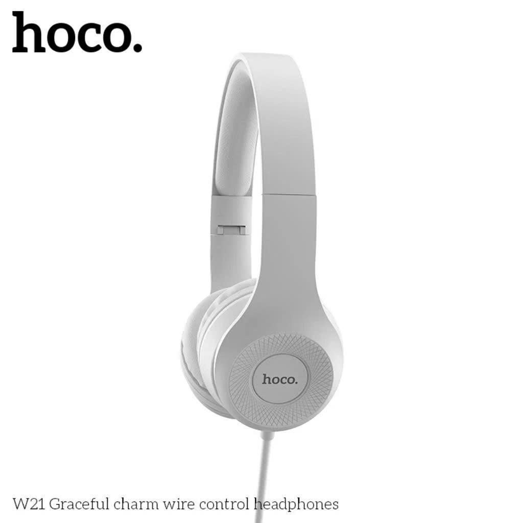 Tai nghe chụp tai có dây Hoco W21, Âm bass tốt, tai nghe học tập, kết nối mượt mà, hàng chính hãng, bảo hành 6 tháng