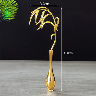 Pháp Khí Tượng Quán Thế Âm，Vật Phẩm Phong Thủy Phật Đường , Cành Liễu Đồng Mạ Vàng, Bền Đẹp, Phù Hợp 30-70cm