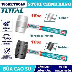 Búa cao su TOTAL, cán bọc sợi thuỷ tinh, dùng cho ốp lát – cơ khí – sửa chữa DNTT