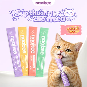Súp thưởng cho mèo Naabee 90g (6x15g) - Gà & sữa dê / Bò & cỏ mèo / Thỏ & nam việt quất / Cá hồi & dầu cá
