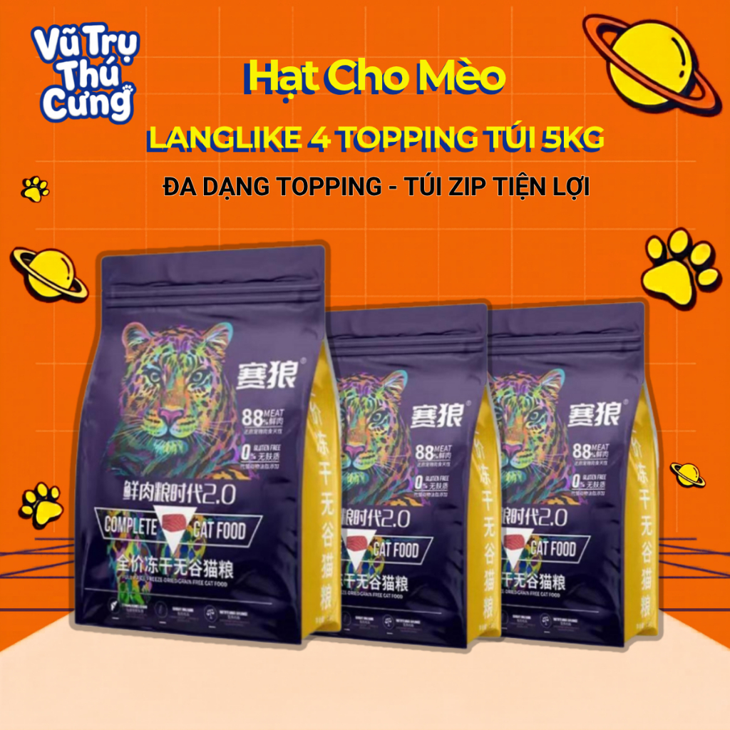 Hạt LangLike Cho Mèo Đạm Cao & Siêu Topping
