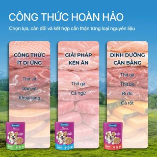 Pate cho chó Faenbei, Pate dạng Mousse sánh mịn, Ngon miệng, Dinh dưỡng cao, Cho mọi độ tuổi, 130g