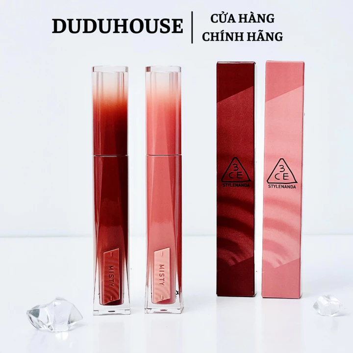 Son Bóng Pha Lê 3CE Misty Lip Bare Căng Bóng, Ẩm Mượt 4.6g Duduhouse