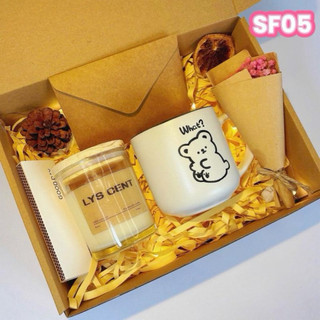 Hộp quà tặng nến thơm handmade+ cốc sứ gấu What, quà tặng người yêu, 8/3, sinh nhật, 20/10, kỷ niệm-SF005