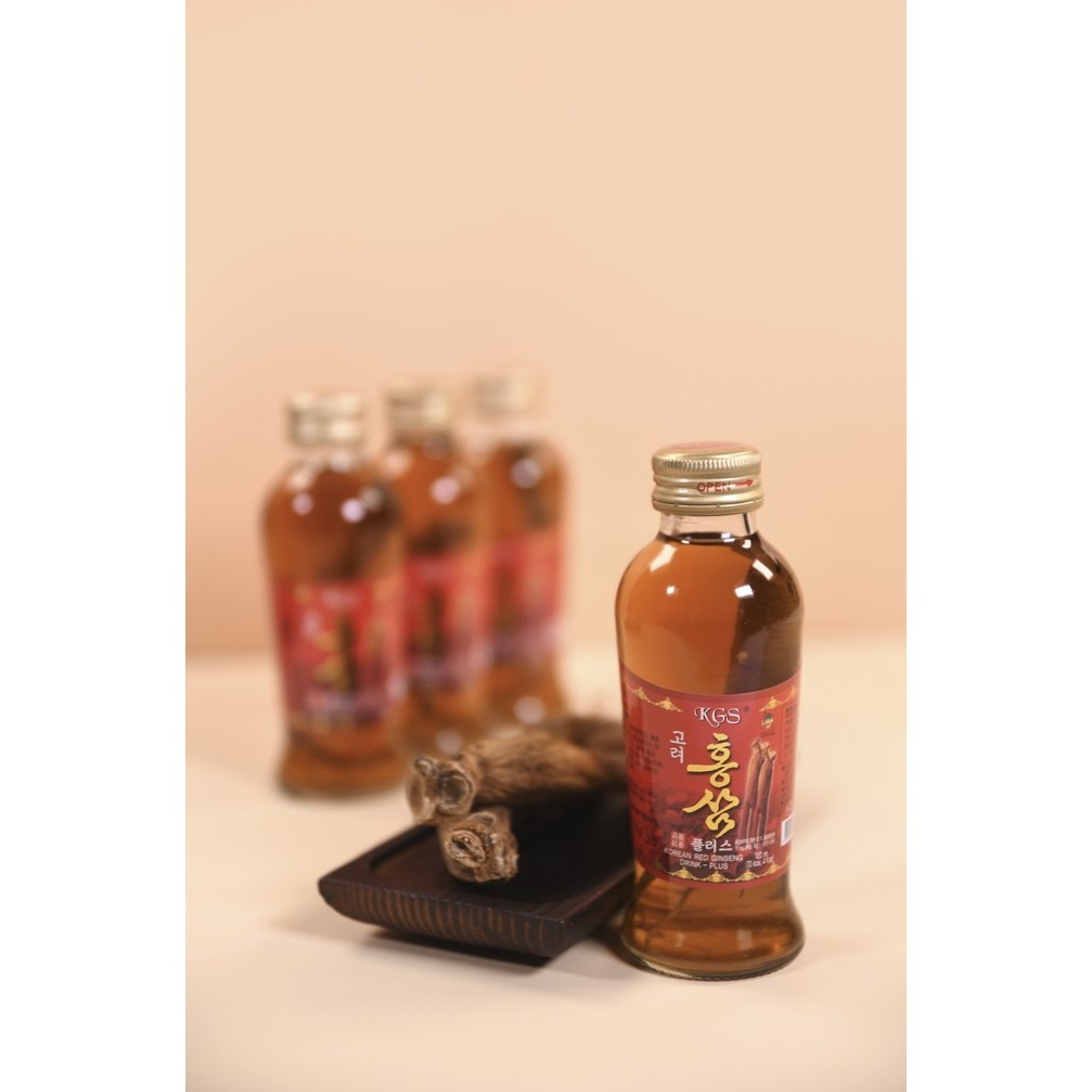 KGS nước hồng sâm Hàn Quốc có củ 120ml - hồng sâm nguyên củ cao cấp chính hãng Combo 10 Chai