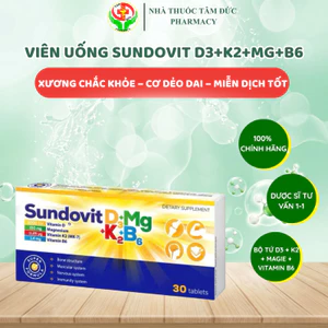 Viên Uống Sundovit D3+K2+Mg+B6 - Chắc Khỏe Xương, Phát Triển Cơ Bắp & Tăng Cường Miễn Dịch