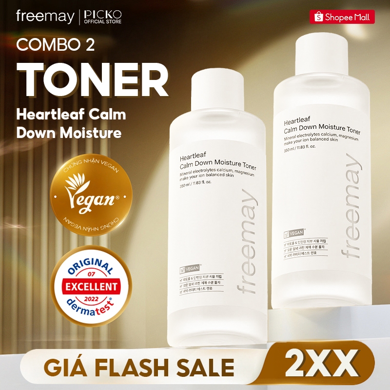 (Date 10/2027) Combo 2 Toner Freemay Thuần Chay Heartleaf Calm Down Moisture - Dưỡng Ẩm Da, Làm Diu Da  (350ml x 2 chai)