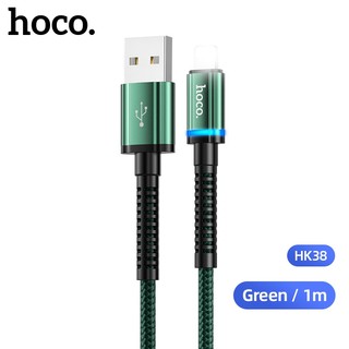 Cáp sạc nhanh báo đèn Hoco HK38 3A cổng LaiNing, max 3A, dài 1M