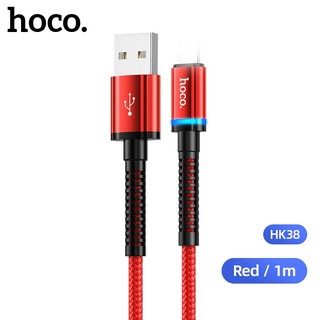 Cáp sạc nhanh báo đèn Hoco HK38 3A cổng LaiNing, max 3A, dài 1M