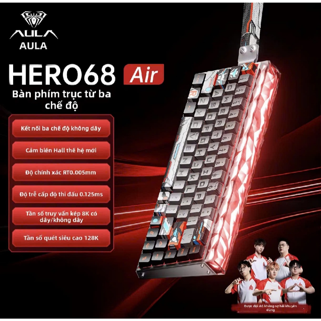 BÀN PHÍM CƠ - Aula Hero 68 Air Gaming Keyboard 3 Mode RGB Hall Effect Magnetic Switch, Rapid Trigger | BigBuy360 - bigbuy360.vn