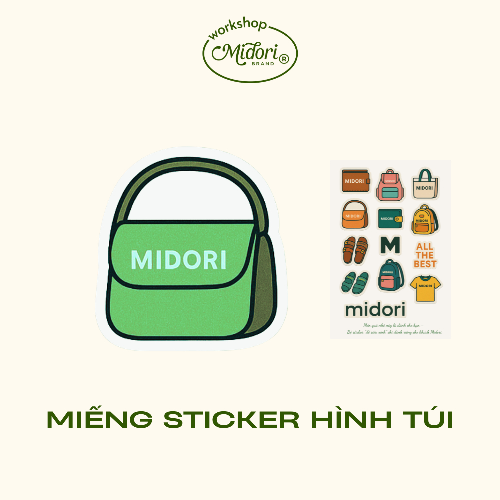 Sticker Dán Hình Túi Xách Ví Áo Thun Trang Trí Nam Nữ Thương Hiệu | M MIDORI
