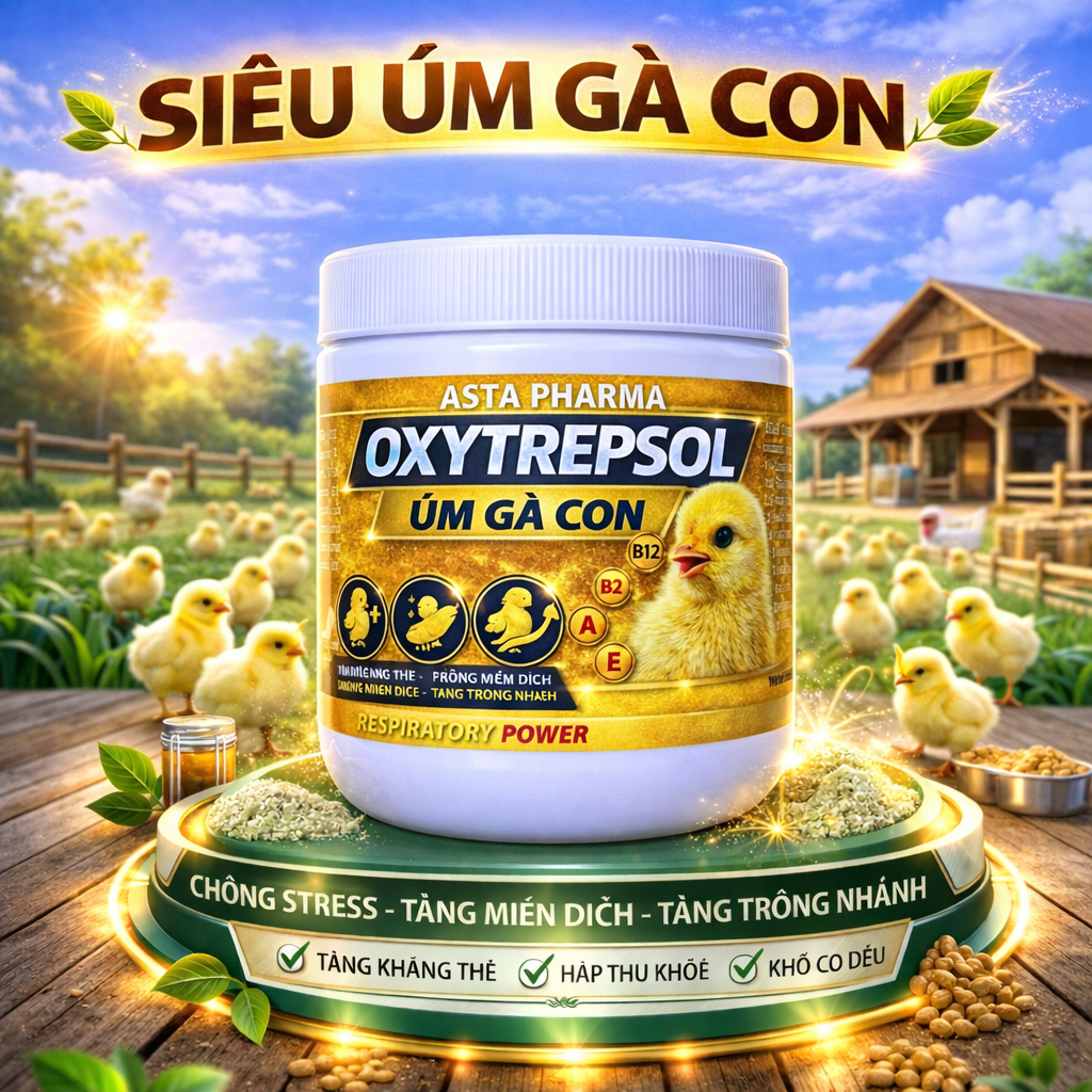 Siêu Úm Gà Con B12 Pro Phòng Tụ huyết trùng ,khò khè ,sưng mắt phù đầu ,cảm cúm ,phân xanh trắng (hủ 100g)