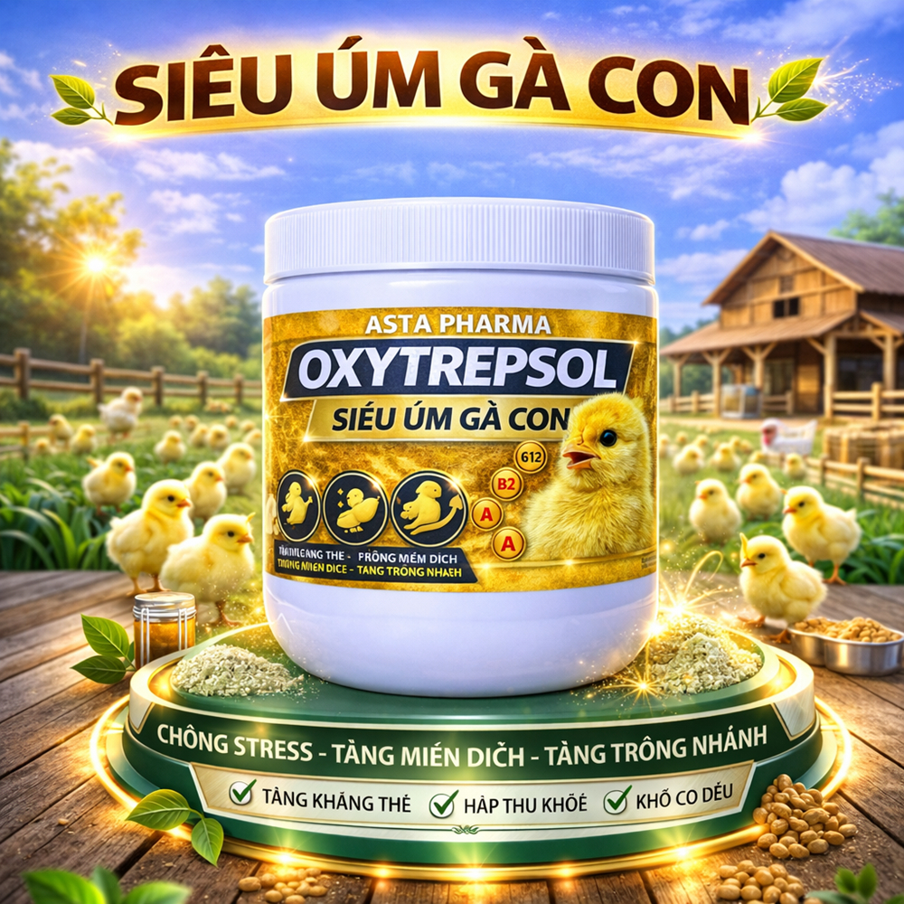 Siêu Úm Gà Con B12 Pro Phòng Tụ huyết trùng ,khò khè ,sưng mắt phù đầu ,cảm cúm ,phân xanh trắng (hủ 100g)