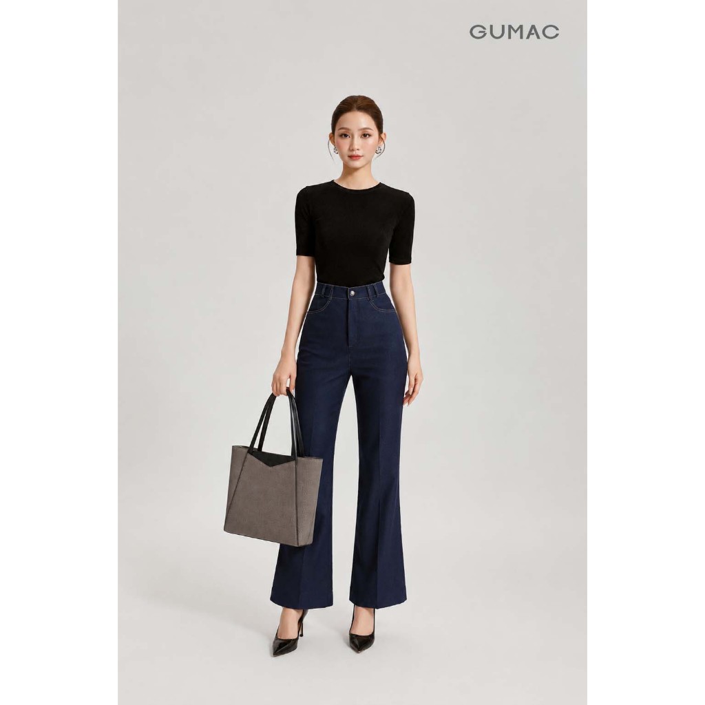 Túi Đeo Vai Công Sở Nữ GUMAC Dáng Ngang Hiệu Ứng Kiểu Xương Cá Điểm Nhấn Phù Hợp Đi Học Đi Làm TXG05035
