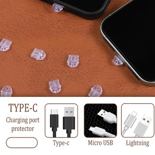 【Chamvn】Nút bịt bụi bằng nhựa trong suốt cho lỗ cắm sạc điện thoại Chống mất mát