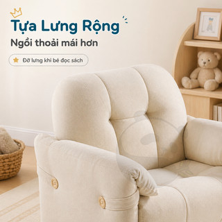 Ghế sofa mini cho bé màu trắng, ghế ngồi trẻ em êm ái đọc sách phòng ngủ nhỏ gọn hiện đại đẹp