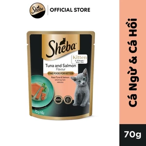 SHEBA Pate Cho Mèo Con Vị Cá Ngừ & Cá Hồi/ Cá Ngừ 70g – 1 gói
