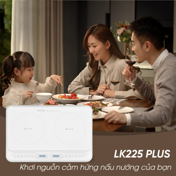 Bếp Từ Đôi Lumias LK225 Plus 3500W Chính Hãng, Mặt Kính Ceramic, Cảm Ứng LED, Bảo Hành 24 Tháng
