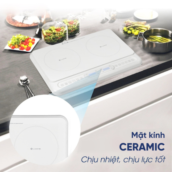 Bếp Từ Đôi Lumias LK225 Plus 3500W Chính Hãng, Mặt Kính Ceramic, Cảm Ứng LED, Bảo Hành 24 Tháng