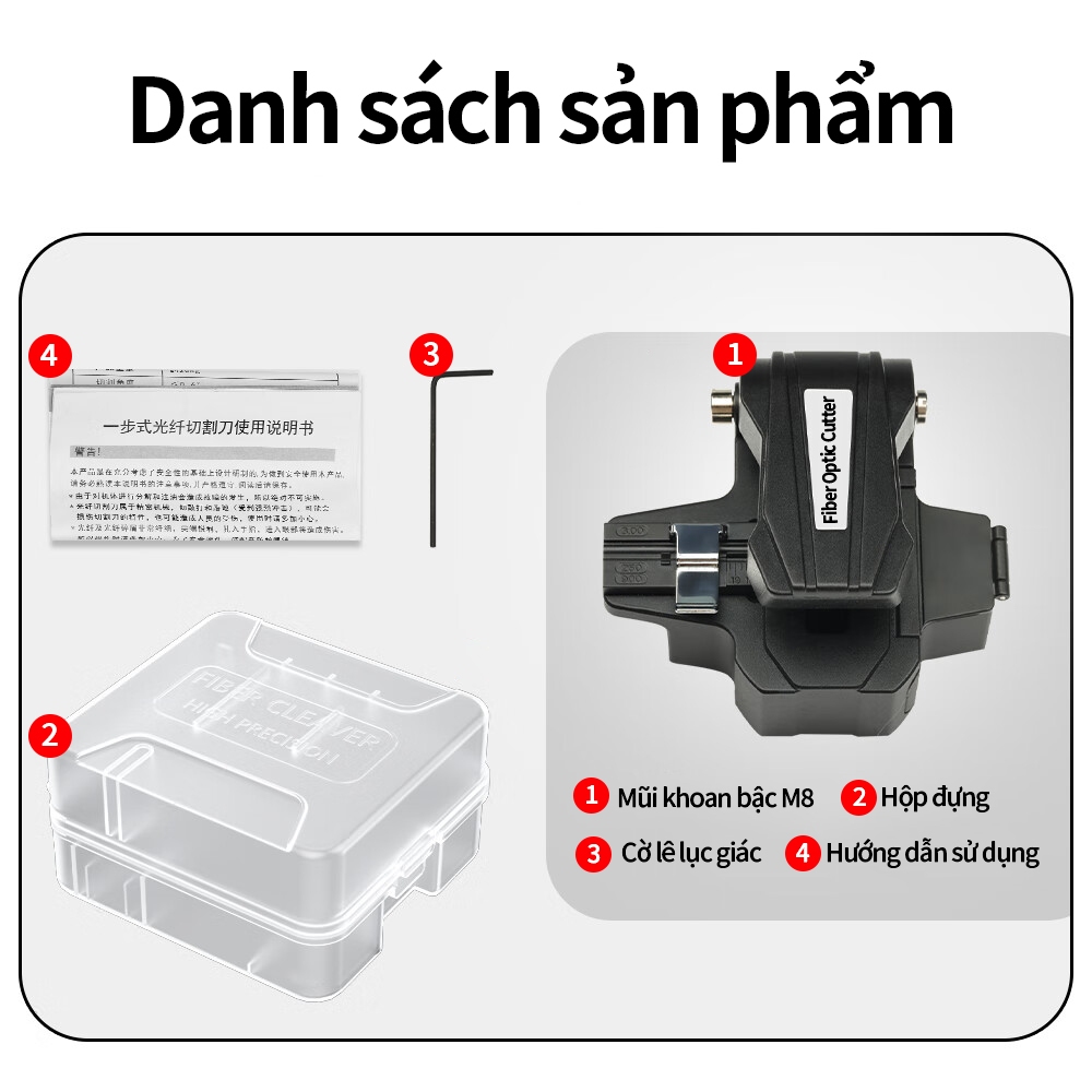 Dao Cắt Sợi Quang M8 Một Bước Tự Động Chính Xác Cao Dùng Cho Hàn Nối Và FTTH