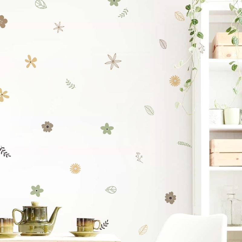 Sticker Decal Dán Tường Mẫu Hoa Nhí 26 Có Keo Sẵn - Trang Trí Cửa Kính - Decor Quán Cafe - Phòng Ngủ