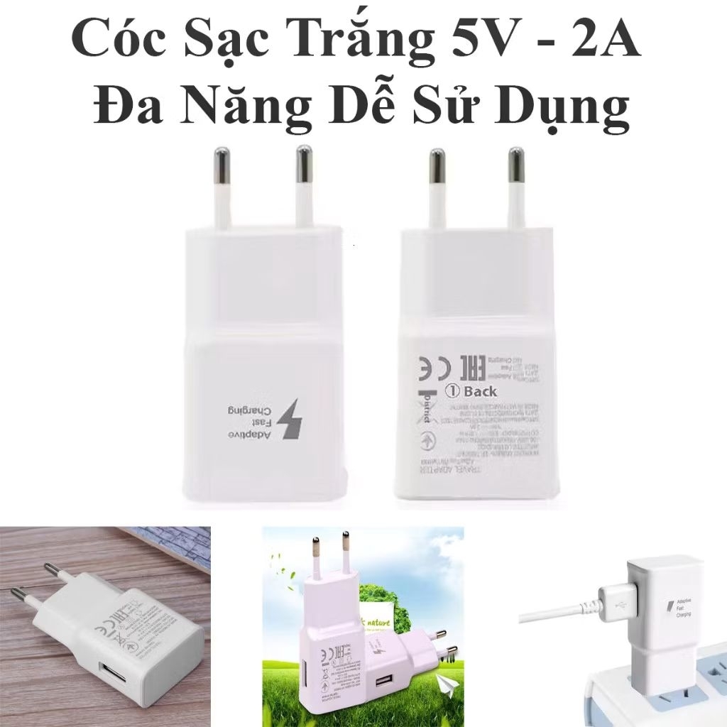 Bộ sạc nhanh 2A dành cho ĐT SamSung Galaxy J7/J7Pro/J7Prime/J5Prime/J3/J2x(Dành cho ĐT ANDROID Samsung/LG/Huawei Đời cũ)