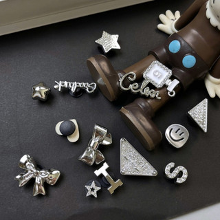Set 14 Sticker, Charm 3D chủ đề GOODLUCK gắn Dép Sục, Cá Sấu JB-281 Mita