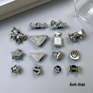 Set 14 Sticker, Charm 3D chủ đề GOODLUCK gắn Dép Sục, Cá Sấu JB-281 Mita