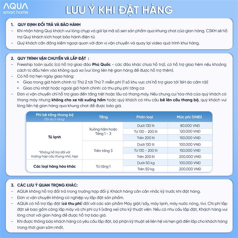 Máy Giặt Lồng Đứng AQUA Inverter 10g AWM10-B2158L(B) - Freeship toàn quốc - Bảo hành 2 năm