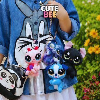 Đồ chơi thú bông Littlest Pet Shop 10cm xuất xịn cho bé treo túi - CUTE BEE
