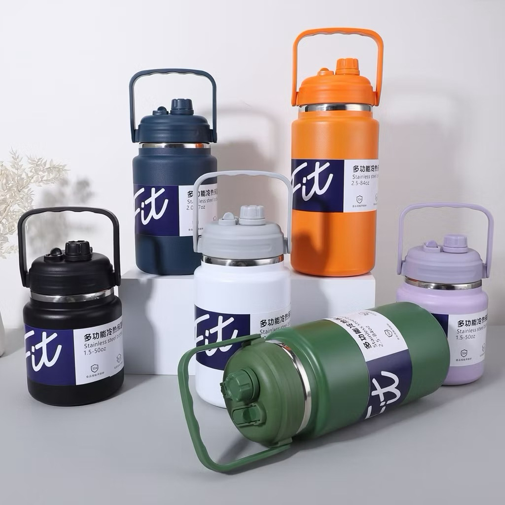 bình giữ nhiệt có ống hút 2lít 2,5lit chính hãng FIT có quai xách