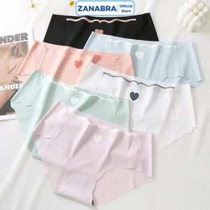 Combo 3 Quần lót nữ đúc su cạp vừa, Quần chip đáy dán, viền lượn sóng không lộ ZANABRA L8520