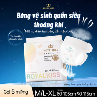 Combo 5 miếng băng vệ sinh dạng quần royalkiss size M-XL, Quần bvs mềm mịn, không cộm, không lộ viền