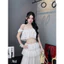 Set áo 2 dây croptop phối chân váy dài tầng bèo Set đồ nữ mặc đi biển du lịch