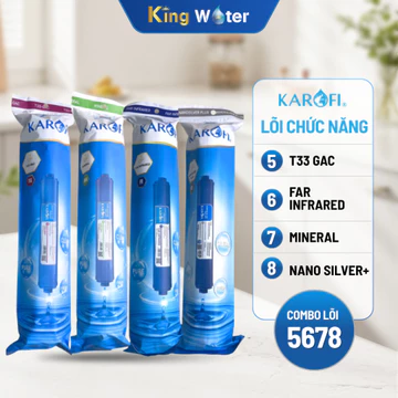 [HỎA TỐC] Combo 4 Lõi Karofi 5678 - Lõi Chức Năng T33, Mineral, Far, Nano Silver Cho Máy Lọc Nước RO