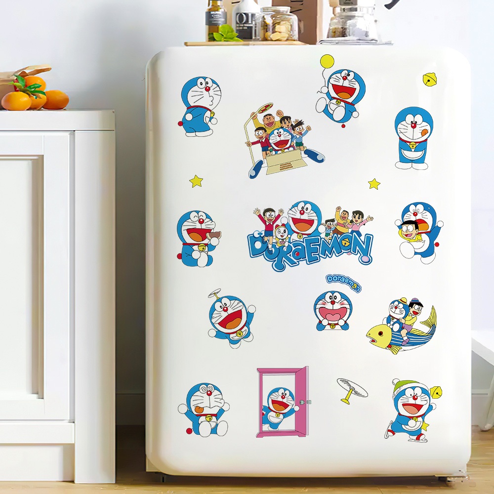 Sticker Decal Dán Tường Mèo Xanh Có Keo Sẵn - Trang Trí Cửa Kính - Decor Phòng Ngủ