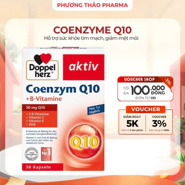 Coenzyme Q10 viên uống hỗ trợ sức khỏe tim mạch, tăng cường sức khỏe giảm mệt mỏi - Hộp 30 viên