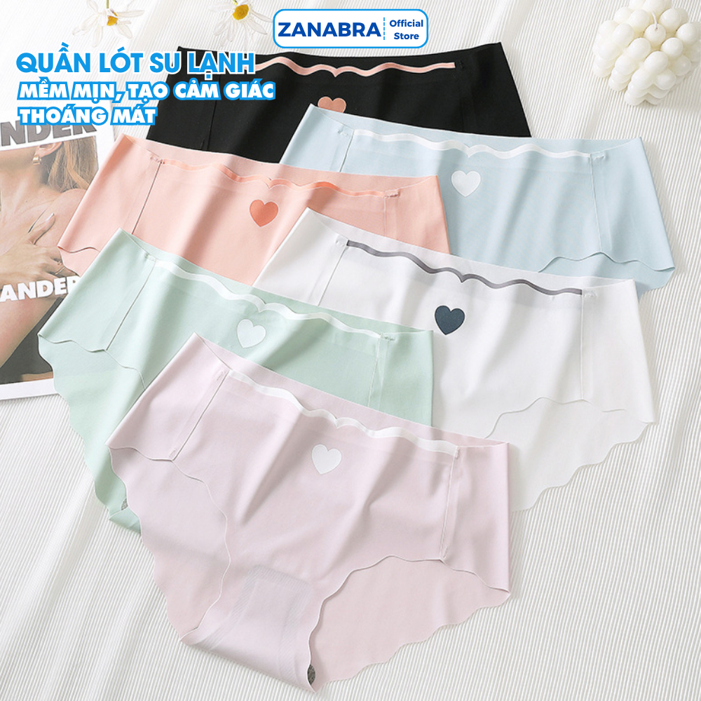 Quần lót nữ đúc su cạp vừa lượn sóng - Quần lót su đáy dán kháng khuẩn, viền màu ZANABRA L8520