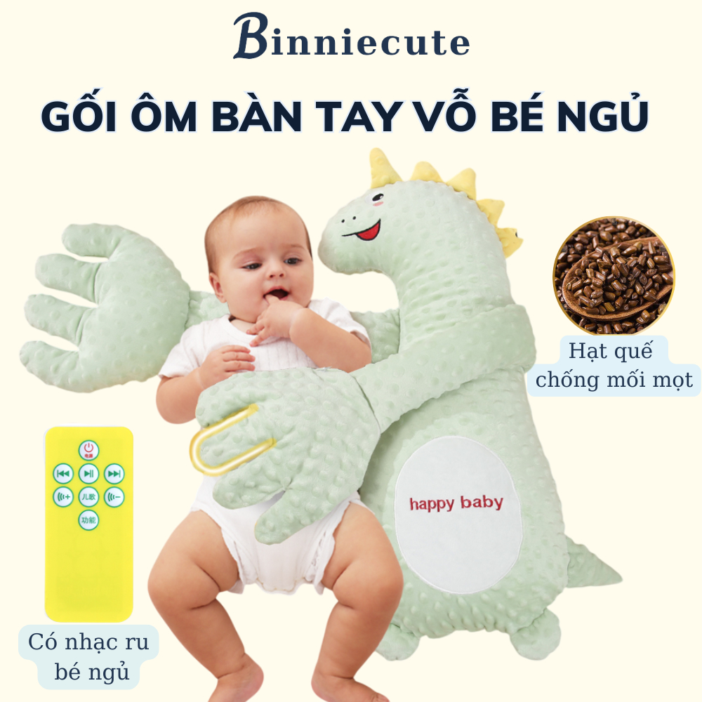 Gối ôm bàn tay vỗ ru em bé ngủ Binniecute - chống giật mình giúp bé ngủ ngon