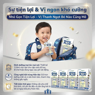 Sữa non pha sẵn CHÍNH HÃNG Nuti GrowPLUS+ Bạc 110ml tiện lợi cho bé hấp thu tốt, tăng cân hiệu quả