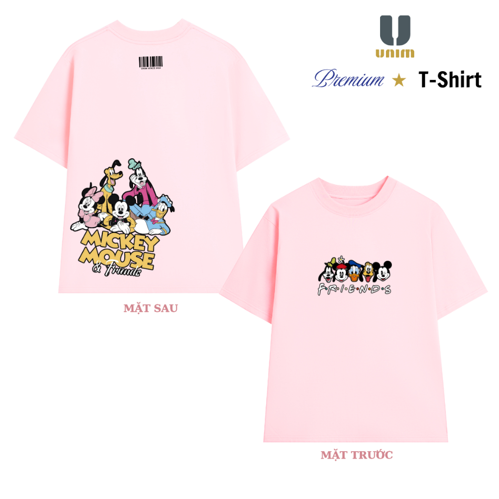 Áo Thun Mickey And Friends Những Người Bạn Unim Fashion Chất Liệu Cotton Co Giãn 2 Chiều Hình In Bền Đẹp